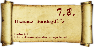 Thomasz Bendegúz névjegykártya